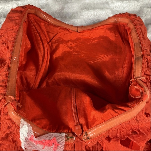 Free People Women’s Size 4 Orange Appliqué Cut Outs Morning Dove Mini - Picture 8 of 11